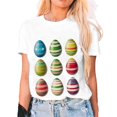 thumbnail image 4 of Outfmvch Chemises de Pâques pour Femmes, Chandails en Molleton à Col Rond pour Femmes, Chemises à Manches Courtes pour Femmes, Hauts de Sortie pour Femmes, T-Shirt à Manches Courtes Col Rond à la Mode, T-Shirts Graphiques pour Femmes Bleu Foncé L, 4 of 6