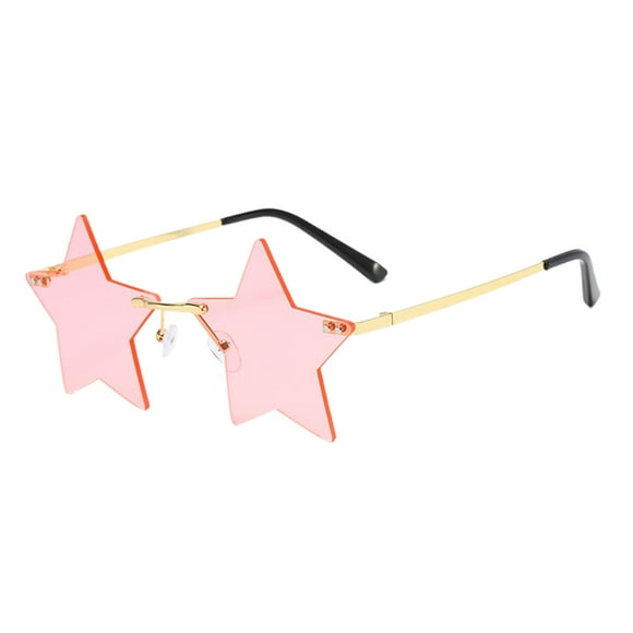 Gafas De Sol Con Forma De Estrella Mascarada Fiesta De Halloween Pentagrama Gafas Sin Montura Rosa Sunnimix Gafas de sol para adultos