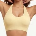 thumbnail image 6 of CheerKidz Women's Solid Color Sports Bra with Adjustable Straps - Wireless Support, Seamless Nylon Fabric for Running, Yoga, Gym Workouts, Daily Casual Wear, High Waist Design Beige L, 6 of 9