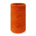 thumbnail image 6 of COUVER 6 inch Extra Long Thick Sports Wristband / Sweatband, DARK ORANGE (2 Piece), 6 of 8