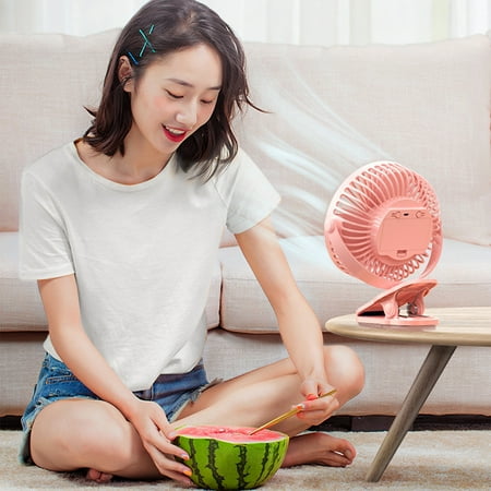 

2023 Summer Savings Clearance! WJSXC Clip On Fan 5 Speeds Small USB Fan with Strong Airflow Clip & Desk Fan - Ultra Quiet Operation for office Bedroom School Stroller 1200MAH Pink