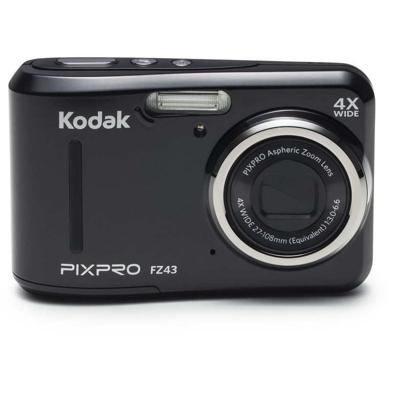 Kodak PIXPRO FZ43 Digital Camera (Black) + Extra Battery + LED