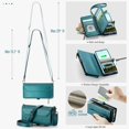 thumbnail image 2 of ShellTech Compatible with Samsung Galaxy Z Fold 7 Crossbody Wallet Case with RFID Blocking Zipper Card Holder & Pen Holder Slot Soft PU Leather Wrist Strap Lanyard Zipper Pocket Purse,Green, 2 of 12