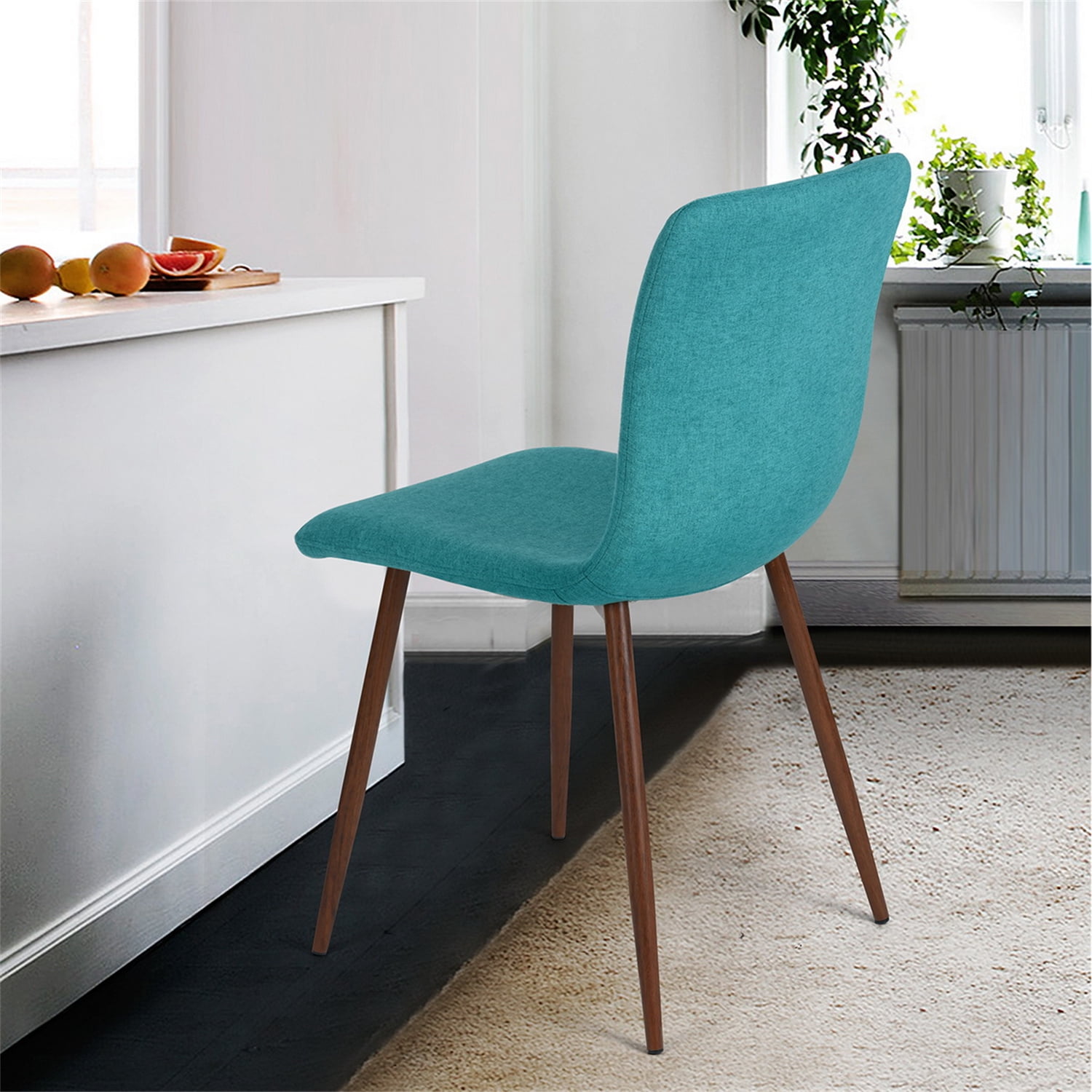 Kepooman Frech Style Dining Chair Upholstered Seat with Solid Wood Leg for Kitchen Dining Living Room and Office, Blue Kepooman Frech Style Dining Chair Upholstered Seat with Solid Wood Leg for Kitchen Dining Living Room and Office, Blue