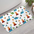 thumbnail image 2 of White Dinosaurs Volcanoes Birds Pattern Bathroom Rugs Mat,Non Slip Microfiber Bathroom Rug,Rubber Backing,Soft Bathroom Mats for Bathroom Floor,Tub and Shower,17x30in(43x75cm), 2 of 5