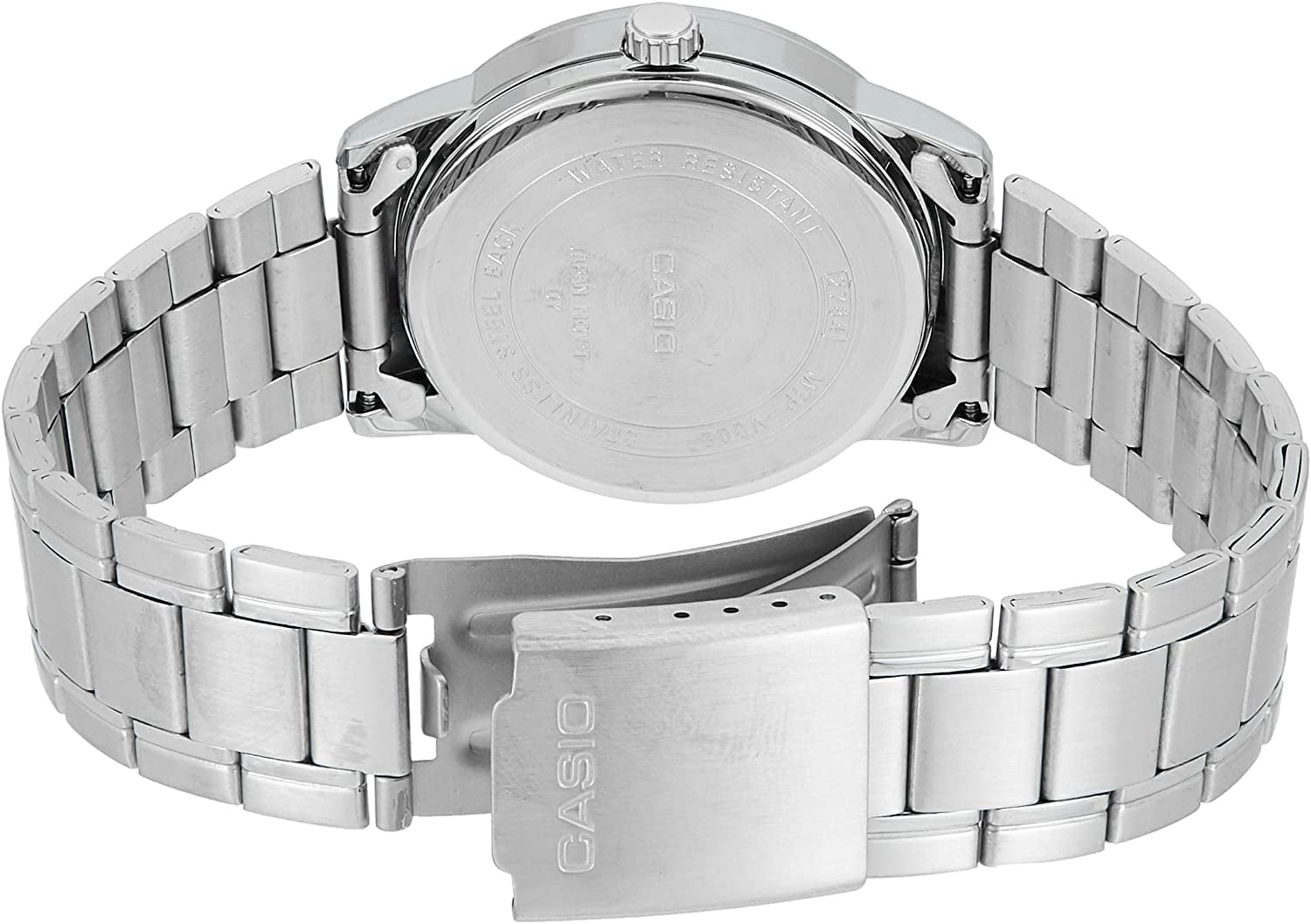 Casio Mens Standard Stainless Steel Silver Dial Analog Quartz Watch MTP-V002D-7B
