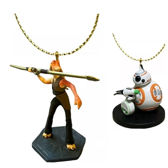 Star Wars Jar Jar Binks & BB8 Ornament Charm Figurine Figure Sith Lord PVC 3” New