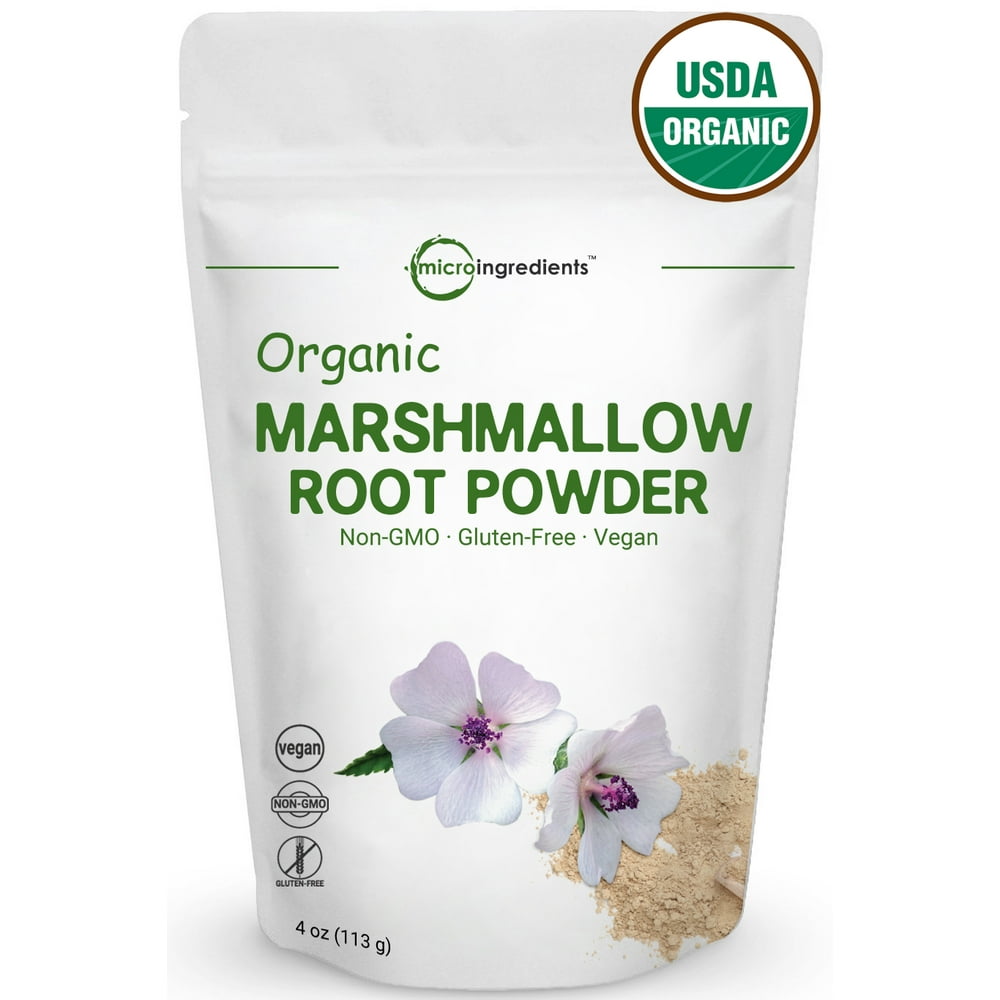 Micro Ingredients Organic Marshmallow Root Powder, 4 oz. NonGMO and