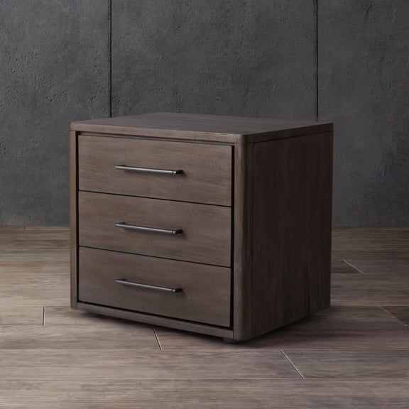SAFAVIEH Couture Rosey Contemporary Nightstand with 3 Drawers, Light Brown
