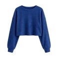 thumbnail image 4 of NominalSnug Womens Ribbed Knit Cropped Tops Crewneck Long Sleeve Shirts Loose Fit Casual Pullover Fall Outfits, 4 of 5