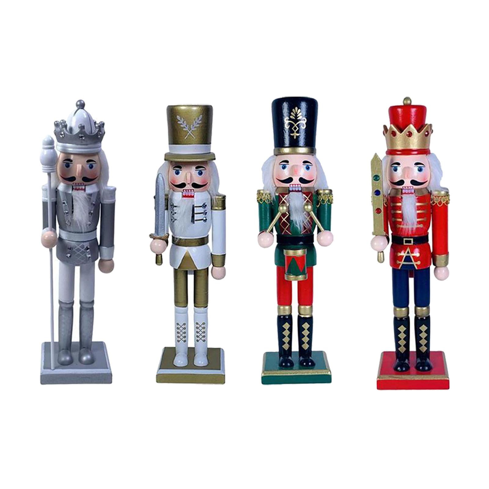 4 Pieces 12" Nutcracker Figures, Decorative Nutcracker Model