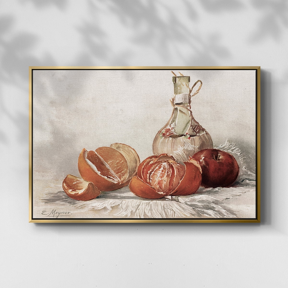 Vintage Botanical Print-LIII By Wexford Home Framed in Gold Wood Gallery Wrapped Canvas 27 in. x 41 in.