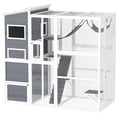 thumbnail image 1 of PawHut Enclos Extérieur pour Chat de 76 Pouces pour 2-3 Chats d'Intérieur, Gris, 1 of 10