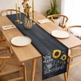 thumbnail image 3 of Table Runner 72 Inches Long for Kitchen Dining, Sunflowers Dresser Scarf Farmhouse, Dining Table Decorations for Wedding/Parties, Classic Bee You Are My Sunshine Black 16 x 72 In, 3 of 8