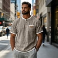 Dresfit Mens Henley Shirts Button Down Short Sleeve Linen Shirts Summer ...