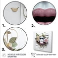 thumbnail image 3 of Designart "Silhouette of Floral Lips I" Fashion Wall Art - Glam Pink Woman Entryway Wall Art, 3 of 6