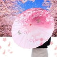 thumbnail image 5 of Nvzi Chinese Flowers Parasol Umbrella, Cherry Blossom, Sakura, Floral, Bamboo, Pink, 1 Count, 5 of 5
