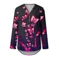 thumbnail image 4 of Camisas de verano para mujer, túnica informal con cremallera, cuello en V, blusa enrollable, camiseta Pompotops lopia997242, 4 of 7