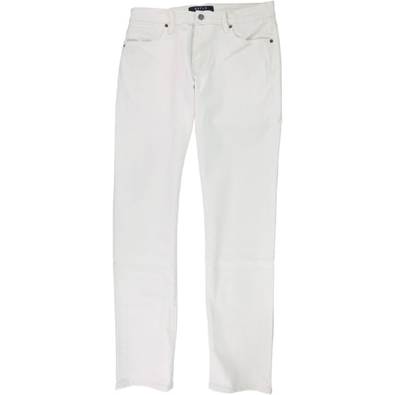 DSTLD Mens Solid Slim Fit Skinny Fit Jeans, White, 28W x 30L