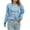 Blue, variant on Lilgiuy Women's Casual Solid Color Long Sleeve Round-Neck Ruched Pullover Blouse Tops,Khaki,6 Winter Clothes for 2022