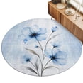 thumbnail image 2 of Round Rugs 3Ft, Blue Spring Floral Round Area Rug Washable Indoor Throw Carpet, Vintage Luxury Botanical Small Non Slip Circle Rug for Bedroom Living Room Home Decor Aesthetic, 2 of 8