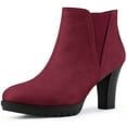 thumbnail image 1 of Unique Bargains Women's Round Toe Chunky Heels Chelsea Ankle Boots, 1 of 6