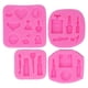 thumbnail image 2 of Moldes De Silicona, Molde De Fondant De Silicona De Grado Alimenticio, Herramientas De Maquillaje, 4 Piezas, Diseño Antiadherente Ampliamente Utilizado Para Pasteles, 2 of 7