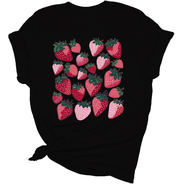 Gibobby Blusa de Trabajo de Manga Corta Top camiseta con estampado floral manga corta informal suelto verano para mujer(Negro,M)