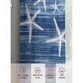 thumbnail image 6 of Sea Stars Sheer Curtains 45 Inch Long 2 Panels, Summer Beach Sea Stars Navy Blue Texture Light Filtering Rod Pocket Curtains, Sheer Voile Drapes for Living Room Bedroom, 52"x45", 6 of 8