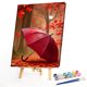 thumbnail image 5 of Kit de pintura por números sobre lienzo, arte al óleo artesanal, imagen de paraguas pequeño, 30x40cm, rojo, 5 of 9