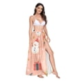 thumbnail image 2 of FORMRS Womens Long Sarong Beach Wrap Semi-Sheer Bikini Skirt Bathing Swimsuit Cover Up, Christmas Santa, 2 of 7