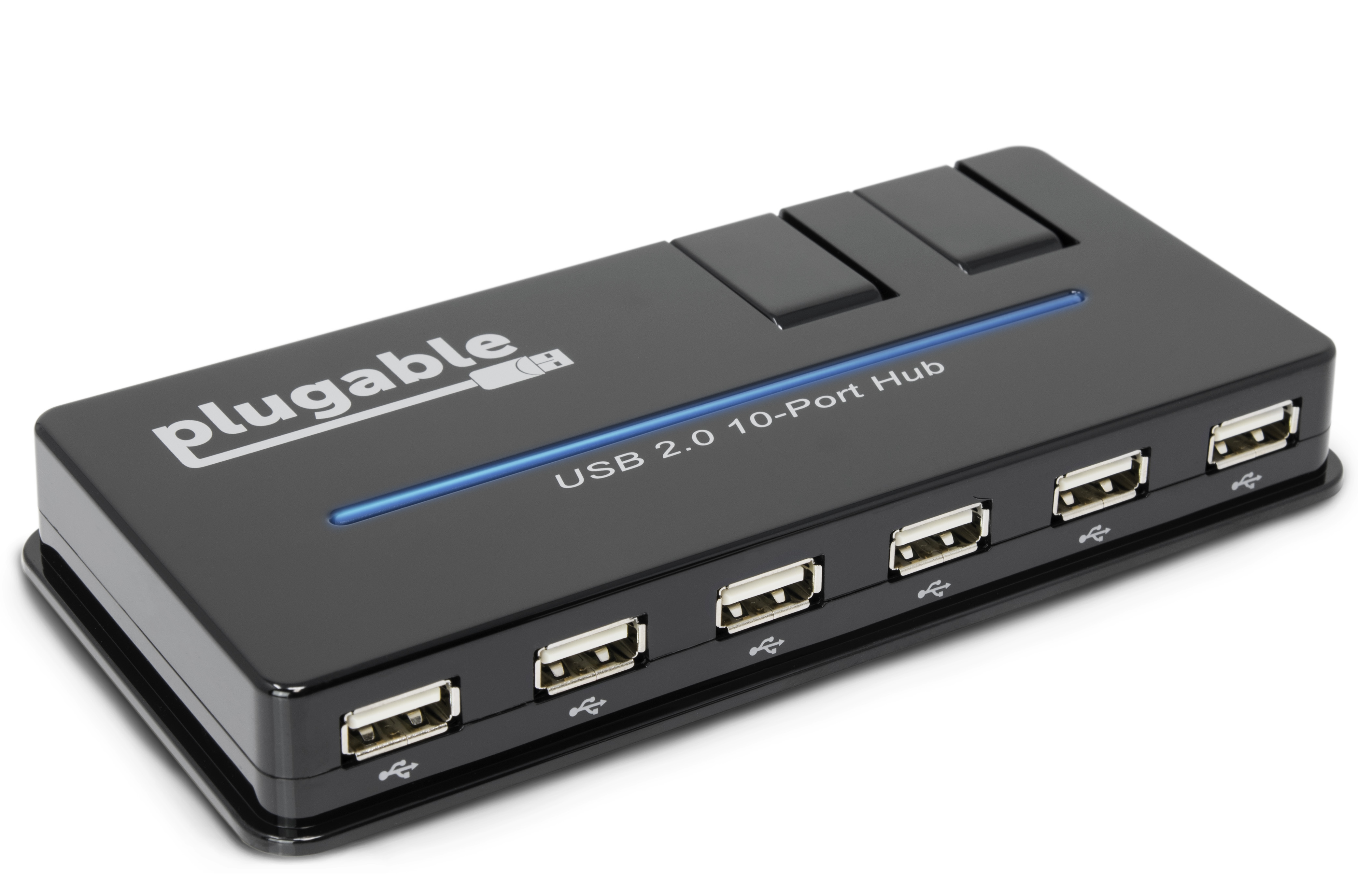Plugable USB Hub, 10 Port - USB 2.0 with 20W Power Adapter and Two Flip-Up Ports - image 3 of 6
