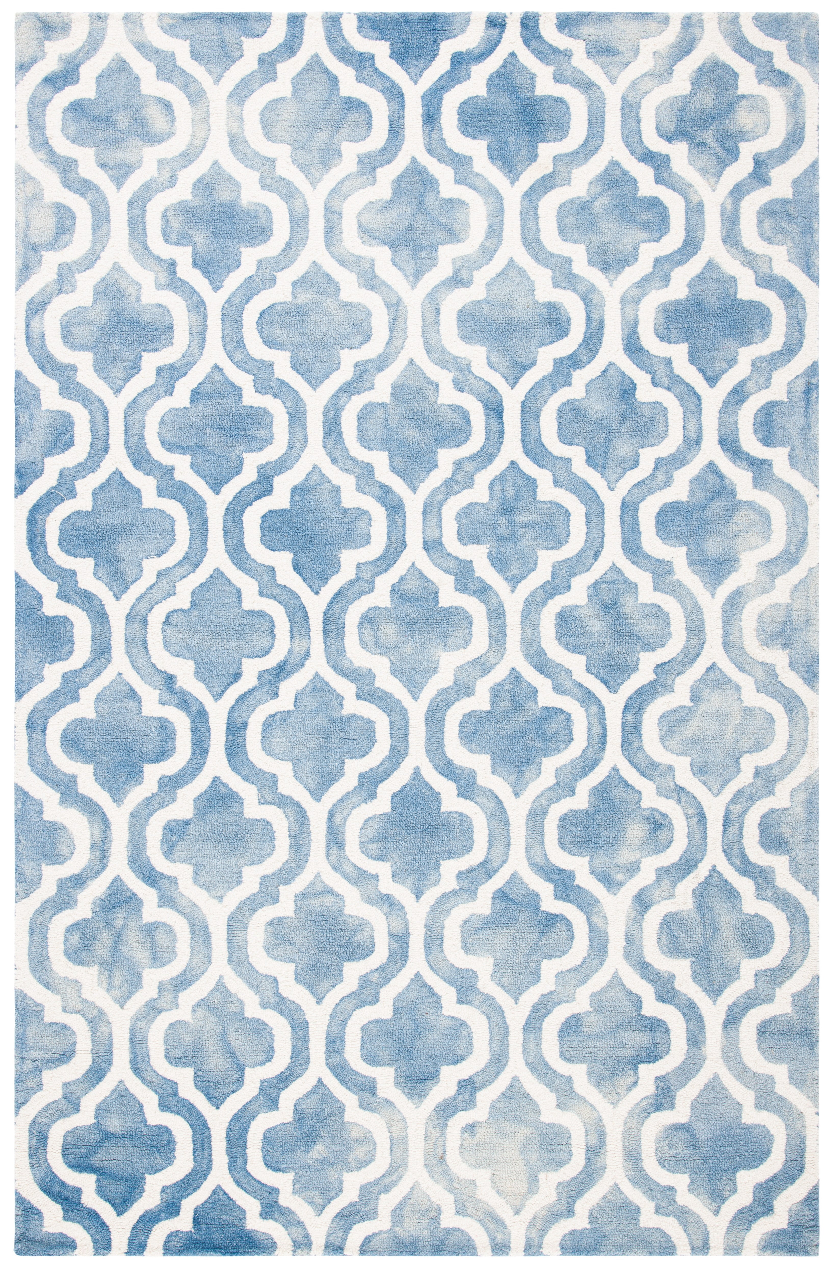 Safavieh Dip Dye Jolyon Geometric Wool Area Rug, Blue/Ivory, 6' x 9'