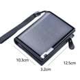 thumbnail image 3 of Fashion Men ID Short Wallet Solid Color Bag Zipper Purse Multiple Card Slots Clutch Bag, 3 of 6