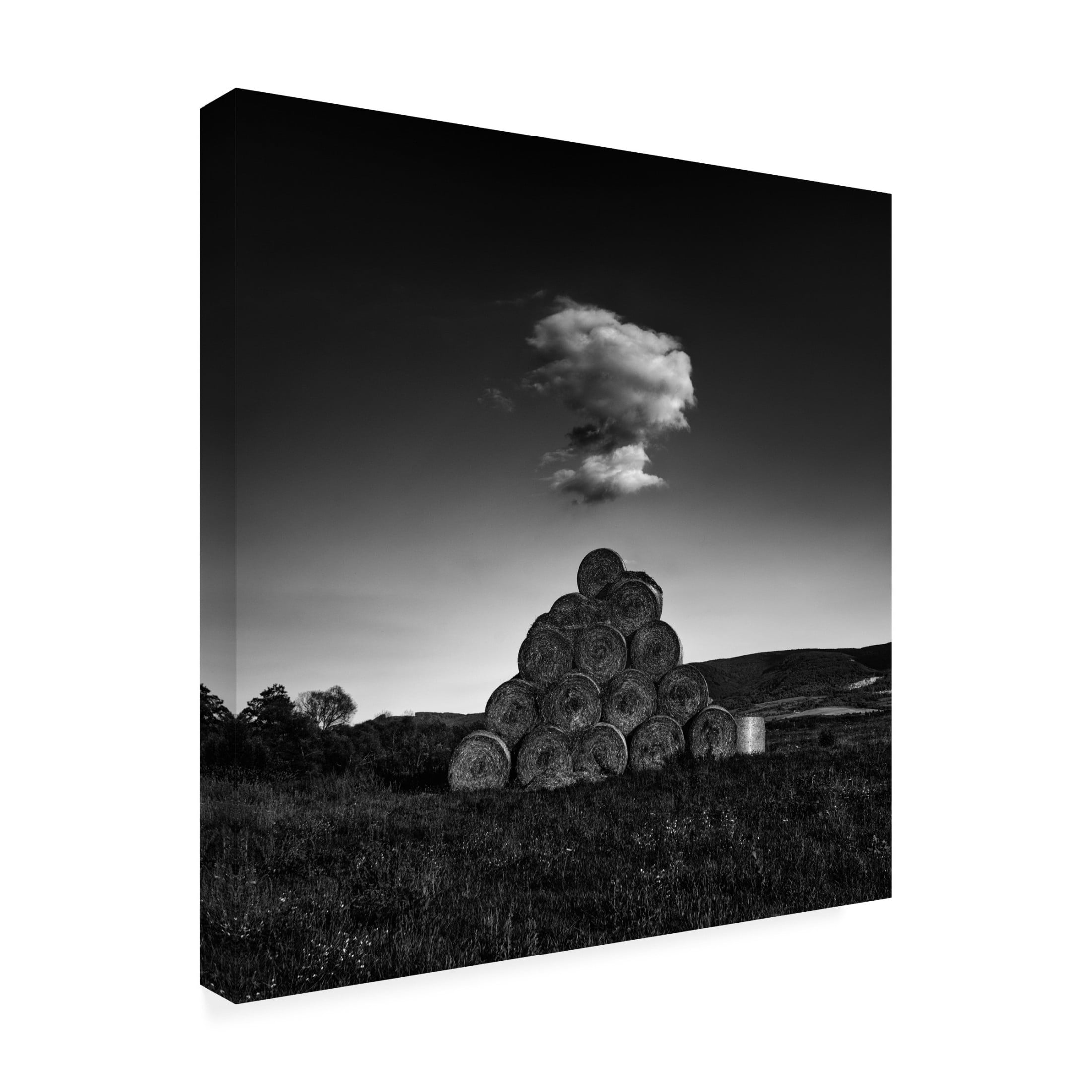 Canvas Wall Art - Karol Vazan 'Hay Bales' Wall Art for Living Room, Bedroom, or Office D?cor by Trademark Fine Art - 14 x 14 Inches