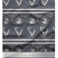 thumbnail image 1 of Soimoi Poly Georgette Fabric Leaves & Floral Block Print Sewing Fabric Yard 42 Inch Wide, 1 of 3