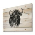 thumbnail image 2 of Designart 'Black and White Portrait Of Buffalo IV' Farmhouse Print on Natural Pine Wood, 2 of 5