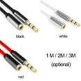 thumbnail image 3 of Premium Earphone Gold Plated Plug 3.5mm Jack Audio Extension Cable Aux Cord Male to Female Extender WHITE 1M, 3 of 8