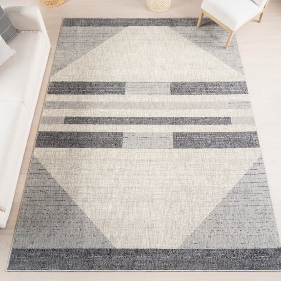 nuLOOM Charlotte Southwestern Geometric Area Rug, 4' x 6', Light Grey