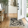 thumbnail image 2 of ODIKA 2'x3' Washable Throw Rug Grey Under Faded Asymmetrical Arrangement Subtle Details Abstract for Hallway, Study Room, Non-Slip Low Profile, Flatwoven, 2 of 7