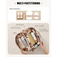 thumbnail image 2 of Bolsa de maquillaje EACHY Travel, de gran capacidad, impermeable, color beige, 2 of 7