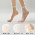 thumbnail image 2 of YooGuoGuo 12 Pairs Women's Sheer Ruffled Socks Frilly Ankle High Nude Nylon Stocking Ultra Thin Cool Silk Socks for Women, 2 of 7