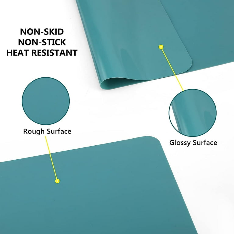 3 Pack A3 Large Silicone Mats for Crafts, 15.7”X 11.7”Silicone Craft Mat  for Resin Molds, Silicone Mat, Play Dough Mat, Nonstick Silicone Sheet, for  Clay Epoxy Resin Craft, Blue, Yellow, Green