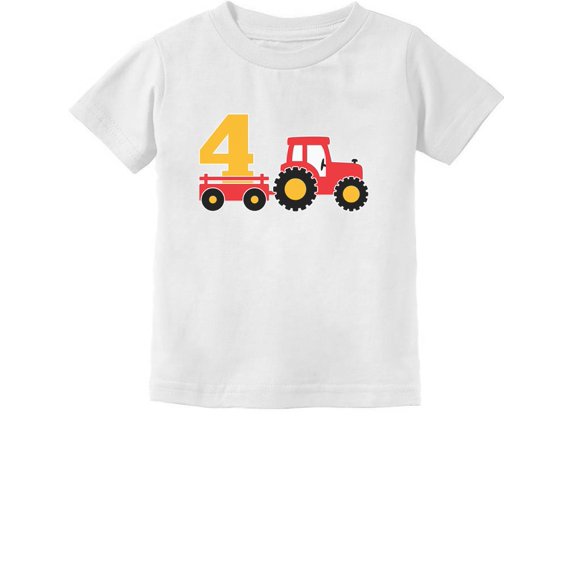 Tstars Boys Unisex 4th Birthday Gift Construction Tshirt Birthday Gift for 4 Year Old Birthday Gift for Boys Birthday Party B Day Toddler Infant Kids T Shirt