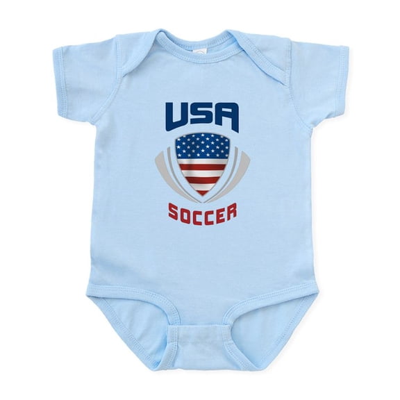 CafePress - Soccer Crest USA Blue Infant Bodysuit - Baby Light Bodysuit, Size Newborn - 24 Months