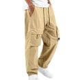 thumbnail image 1 of Pantalones cargo de pana para hombre - Corte jogger cónico - Poliéster, ropa urbana, múltiples bolsillos, tallas S-XXL, 1 of 8