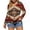 #218-Khaki, variant on Craaazy Women's Western Aztec Print V-Neck Casual Long Sleeve Loose Fit Buttoned T-Shirt (Vintage Red & Brown Diamond) Gifts
