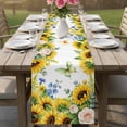 thumbnail image 4 of Summer Sunflowers Table Runner 90 Inches, Pastoral Garden Botanical Florals Bed Runner Dresser Scarves Tabletop for Indoor Outdoor Parties/Ceremony/Banquet, 13" x 90", 4 of 9