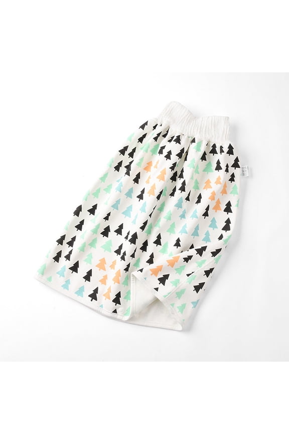 Long Flutter Skirt For Toddler Girls Baby Cotton Cute Cartoon Pattern Waterproof Impermeable Leak proof Diaper Pants Skirt, Orange