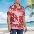 thumbnail image 3 of Vsdgher Striped Meat Print Men's Hawaiian Shirts Button Down Tropical Holiday Beach Shirts Vacation Clothes,XX-Large, 3 of 7